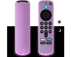 Silicone Remote Control Case for Amazon Fire TV Stick 4K /Fire TV Stick HD, Protective Case for Smart TV Remote Control (Purple Glow)