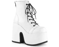 CAMEL-203 (EU 42,5 = US 12) 5 Chunky Heel, 3 PF Lace-Up Ankle Boot, Metal Back Zip
