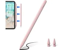 Stylet pour iPad avec Recharge Sans Fil, Apple Pencil | Compatible avec iPad Air 5/4, iPad Mini 6, iPad Pro 11" 4/3/2/1, iPad Pro 12,9" 6/5/4/3 (Rose)