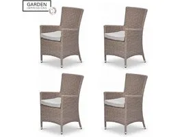 Garden Impressions Costa tuinstoelen set van 4 wicker met kussen