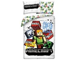 Housse de Couette Minecraft Graffiti - 140 x 200 + 70 x 90 cm - Polyester