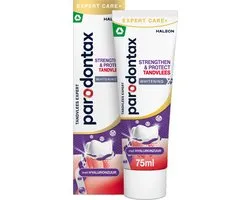 Parodontax Strengthen & Protect Whitening - Dentifrice - Renforce & protège les gencives - Gencives saines & dents fortes - Élimine les taches pour des dents plus blanches - Contient du fluor - Avec acide hyaluronique - Goût menthe fraiche - 75 ml