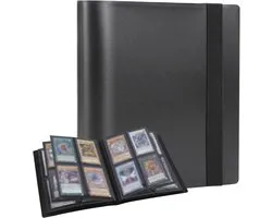 Verzamelmap - Binder voor 160 Kaarten - 4 Pocket Binder Insteekhoes - Premium Map Verzamelkaarten - Kaartenhouder - Binder - Kaartenalbum geschikt voor Pokémon en andere verzamelkaarten - Zwart