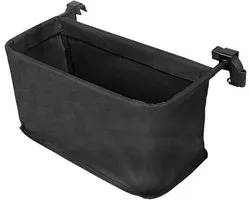 Trolley Storage Bag, Pushchair Organizer, Cart Attachment Caddy, Black, Oxford Cloth Pocket with Secure Hooks, Lightweight Foldable Design, for Shopping Picnic Garden Travel Use