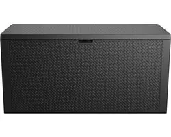 Koll Living 270 L Storage Box / Cushion Box, Dry and Well-Ventilated Storage Box for Seat Cushions, Garden Tools and Children's Toys with Handles and Wheels for Easy Transport