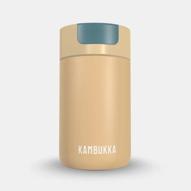 Kambukka Olympus Coffee Tea Mug Thermos 300ml /10oz Snapclean Lid Latte Beige