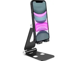 Telefoonstandaard Bureau Smartphone Aluminium Telefoon Standaard Telefoon Houder - Zwart