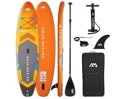 Aqua Marina Go SUP Board - Gonflable - 15PSI - Modèle tout-terrain - 310x76cm - Max 105kg - Ensemble complet incluant Pompe, Pagaie & Sac à dos