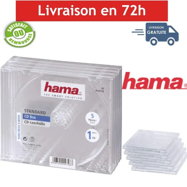 Hama Boîtiers CD DVD Blu-ray Standard x5 Transparent