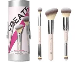 IT Cosmetics Celebrate Creative Looks Coffret 3 Pinceaux - Pinceaux de maquillage et Étui de voyage - Pour appliquer le fard à paupières, le fond de teint et le blush