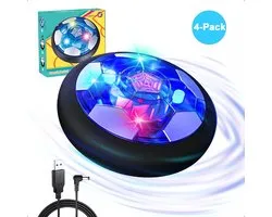 4-Pack Tech Essentials Hover Bal - 18cm - Led Verlichting - Oplaadbaar - Zwevende - Zachte Binnen Voetbal - Indoor Air Speelgoedbal - Kinderen