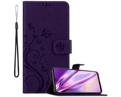 Coque Cadorabo pour Samsung Galaxy M21 / M30s en VIOLET FONCÉ FLORAL - Coque de protection au design floral avec fermeture magnétique, fonction support et fentes pour cartes