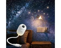 Sterren Projector - Galaxy Projector Sterren Nachtlampje - Sterren Projector met 12 Films - USB Nachtlampje - Sterrenhemel Projector - Sterrenlamp - Cadeau - Voor Slaapkamer, Auto en Kinderkamer - Wit