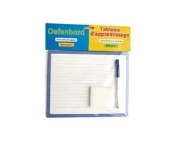 Oefenbord met stift en spons (uitwisbaar) / Tableau d'apprentissage avec feutre et éponge (effaçable)