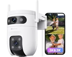 EZVIZ C9c 3K+3K Caméra de sécurité double objectif extérieure - Suivi automatique - Détection de personnes/véhicules - Vision nocturne couleur 40M - Audio bidirectionnel - Wi-Fi double bande 6 - Caméra extérieure à défense active