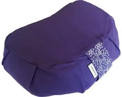 Samarali Halve Maan Meditatiekussen - 38 × 25 × 14 cm – Ergonomisch Zafu Kussen – 100% Biologisch Katoen – Verstelbare Boekweitvulling – Voor Lotus & Half-Lotus Houding