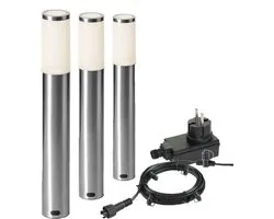 Garden Lights: Lunia Buitenlamp Set (3st)- Zilvergrijs