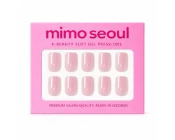 Mimo Seoul Soft Gel Press On Nails Extra Kort - Glazed Pink Square (30 stuks) - Plaknagels Met Lijm & Plakstickers - Nepnagels Valse Nagels Herbruikbaar - Compleet Prep Kit