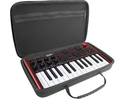 Étui rigide en velours Compatible avec AKAI Professional MPK Mini MK3 MIDI Controller Keyboard Cover - Qualité Premium - Noir