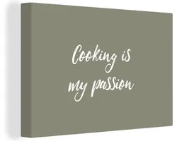 Tableau sur toile « La cuisine est ma passion » - Plan - Citations - 60x40 cm - Décoration murale