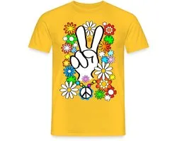 Flower Power Peace Hippie T-Shirt Heren