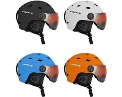 Skihelm Snowboardhelm - Wintersport helm - Bescherming op de piste - Anticondens vizier - Maat L - Zwart