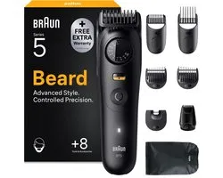 Braun Baardtrimmer Series 5 BT5560 + 8 Tools - Scherp Scheerblad - 40 Lengtes - Zwart