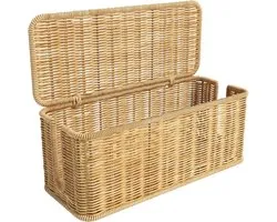 Kabelorganizerbox, verborgen kabelorganizer van rotan, kabeldoos met deksel, 2 open sleuven, verborgen kabelorganizer, kabelorganizer onder het bureau voor tv-kabels, USB-hubs voor computerrouters en stekkerdozen