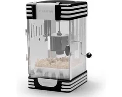 Klarstein popcornmachine klein, popcornmachine voor zoete & zoute popcorn, 300W popcorn maker, retro keukenapparaat voor maïs popcorn, popcorn machine met rvs houder, popcornmachines