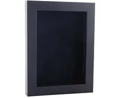 Shadow Box Frame 16 x 20 in Black Wood - 3/4" Display Depth with Suede Backing