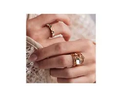 Fame Bloom ring met opaal voor dames, goudkleurig