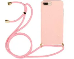 Hoesje Geschikt voor Apple iPhone 6 Plus / 6S Plus / 7 Plus / 8 Plus met Koord Roze