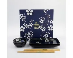 Tokyo Design Cobalt Blue Sakura sushiset, 6-delig