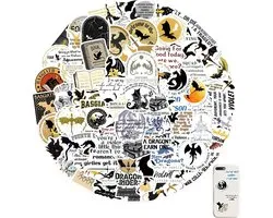 Stickers (100 stuks) - Fourth Wing Merch - Boekish Stickers - Waterdichte Stickers voor Skateboard, Scrapbook, Laptop, Auto, Gitaar - PVC, Fantasie, Dierenprint, Outdoor
