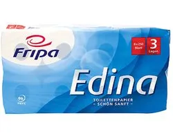 8 Rollen Toiletpapier, tissue, 3-laags Ø 12 cm · 11 cm x 9,5 cm wit Edina 250 Blatt
