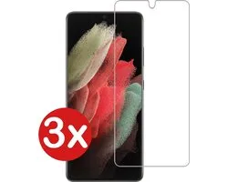 Screenprotector - 3 Stuks - Geschikt voor Samsung Galaxy S21 Ultra - Extra Sterk - Beschermglas - Gehard Glas - Tempered Glass - Screen Protector