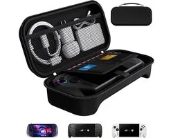 Geschikt voor ASUS ROG Xbox Ally / ROG Xbox Ally X / Lenovo Legion Go S - Draagbare Harde Beschermhoes - Ruimte voor 8 games en accessoires - Schokbestendig en reisvriendelijk - Zwart