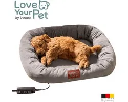 Beurer Kira Verwarmde Kattenmand & Hondenmand – Elektrisch Warmtekussen voor Kat of Kleine Hond – 2 Temperatuurstanden & 4 Timerstanden – Veilig IPX7 – Afneembare Hoes – 58 × 50 cm