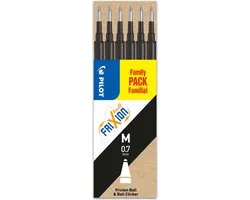 Pilot Set van 6 - Vulling FriXion Ball 0.7 - Zwart - Medium penpunt