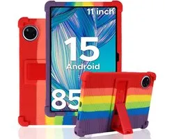 Hoes voor Doogee U11/U11 Pro tablet 11 inch, multi-view zachte dunne siliconen telefoonhoes stootvast valbescherming bumper case cover (regenboog)