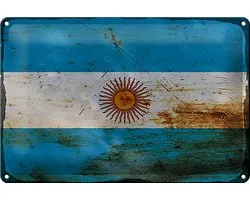 Blechschild Flagge Argentinien 30x20cm Flag Argentina Rost