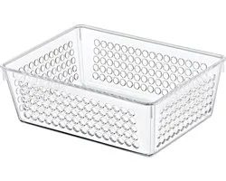 Storage Solutions Organizer/opbergmandje - kunststof - transparant - 1.2L - 18 x 13 x 6 cm