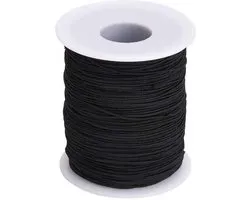200 meter Elastisch Touw - 4mm - ZWART - elastiek op rol