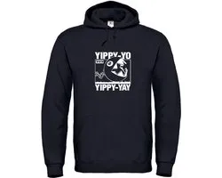 Yippy-Yo Yippy-Yay - Sweat à capuche unisexe - S - Zwart