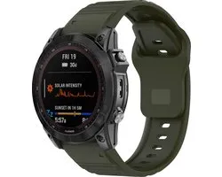 Bracelet en silicone Strap-it Plein air - adapté pour Garmin Fenix ​​​​5x (Plus) / Fenix ​​​​6x (Pro) / Fenix ​​​​7x (Pro / Sapphire / Solar) / Fenix ​​​​8 - 51 mm / Epix Pro (Gen 2 ) - 51mm / Quatix 3 / 6x / 7x Solar / Enduro 1-2-3 (vert armée)