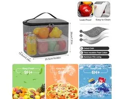 17.3 inch Laptop Backpack with Lunch Box - Insulated Cooler Bag with USB Charging Port for Travel, Work, and College
