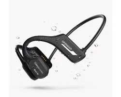 Variogoods Bone Conduction Headphone met MP3 Speler - Open Ear Sport Oortjes Draadloos - IP68 Waterdicht Zwem Koptelefoon - Bluetooth Hardloop Oortjes - Zwart