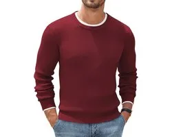 Pull à col rond pour homme COOFANDY, pull tricoté basique, pull d'affaires en maille fine, pull côtelé pour homme, pull d'hiver