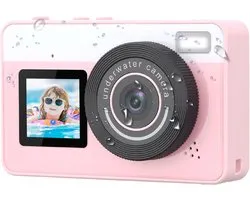 Onderwatercamera 10FT waterdichte camera snorkelen, compacte drijvende digitale camera voor kinderen, tieners, volwassenen, surfen, zwemmen en kajakken, roze