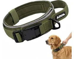 AIITLE Tactische hondenhalsband met magneetsluiting, groen, M - Homevero
